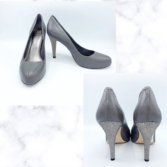 Saks Fifth Avenue Shoes - SAKS FIFTH AVE SELENA SMOKE STINGRAY LEATHER HEELS